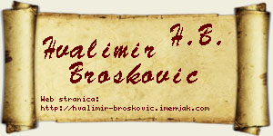 Hvalimir Brošković vizit kartica